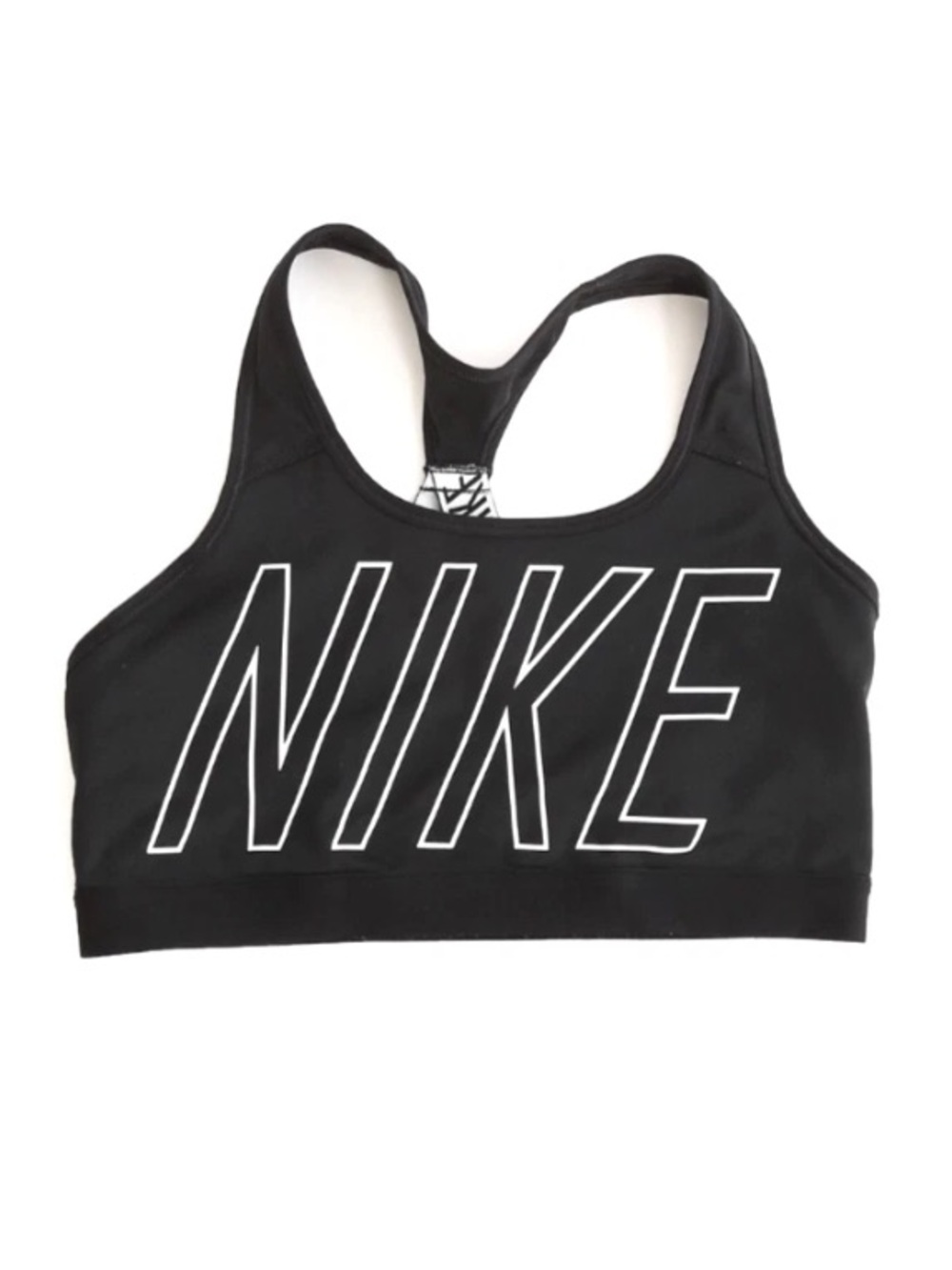 NIKE black + white Sports Bra Sz. L